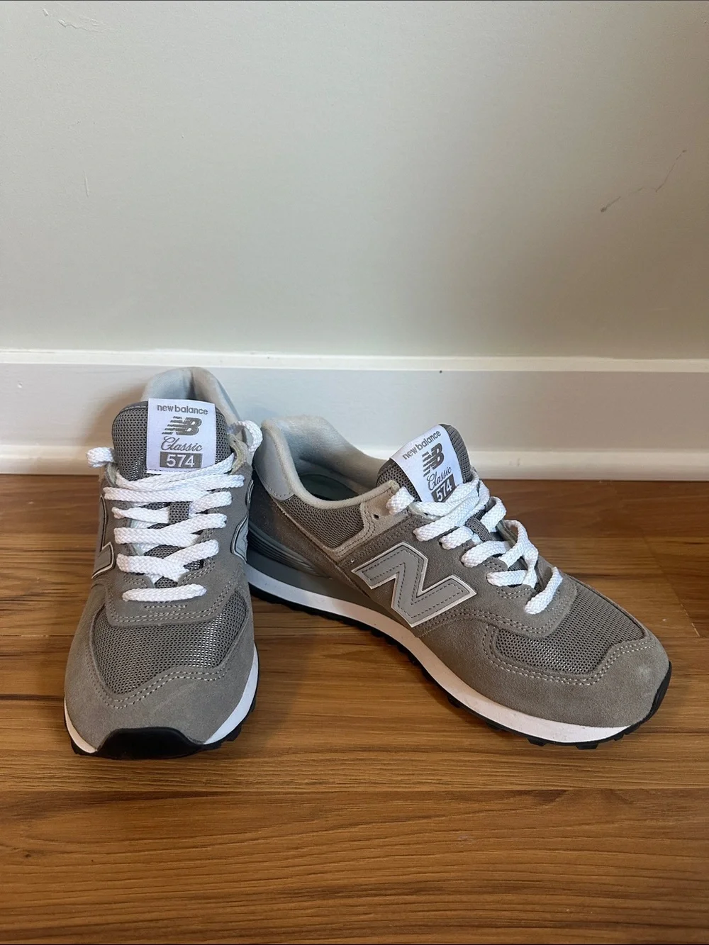 New Balance 574 Classic Sneakers - Gray with White Accents